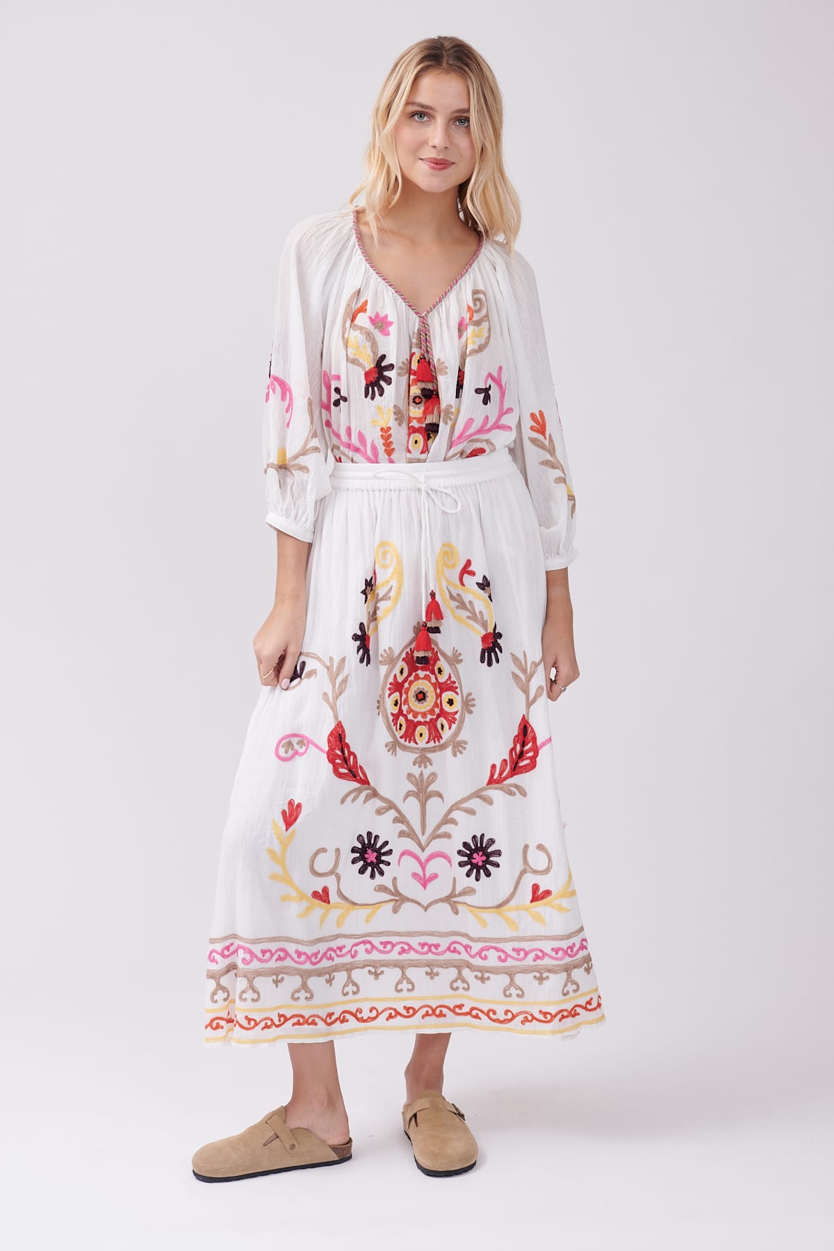 derhy Jupe longue maxi brodée VALLORIS