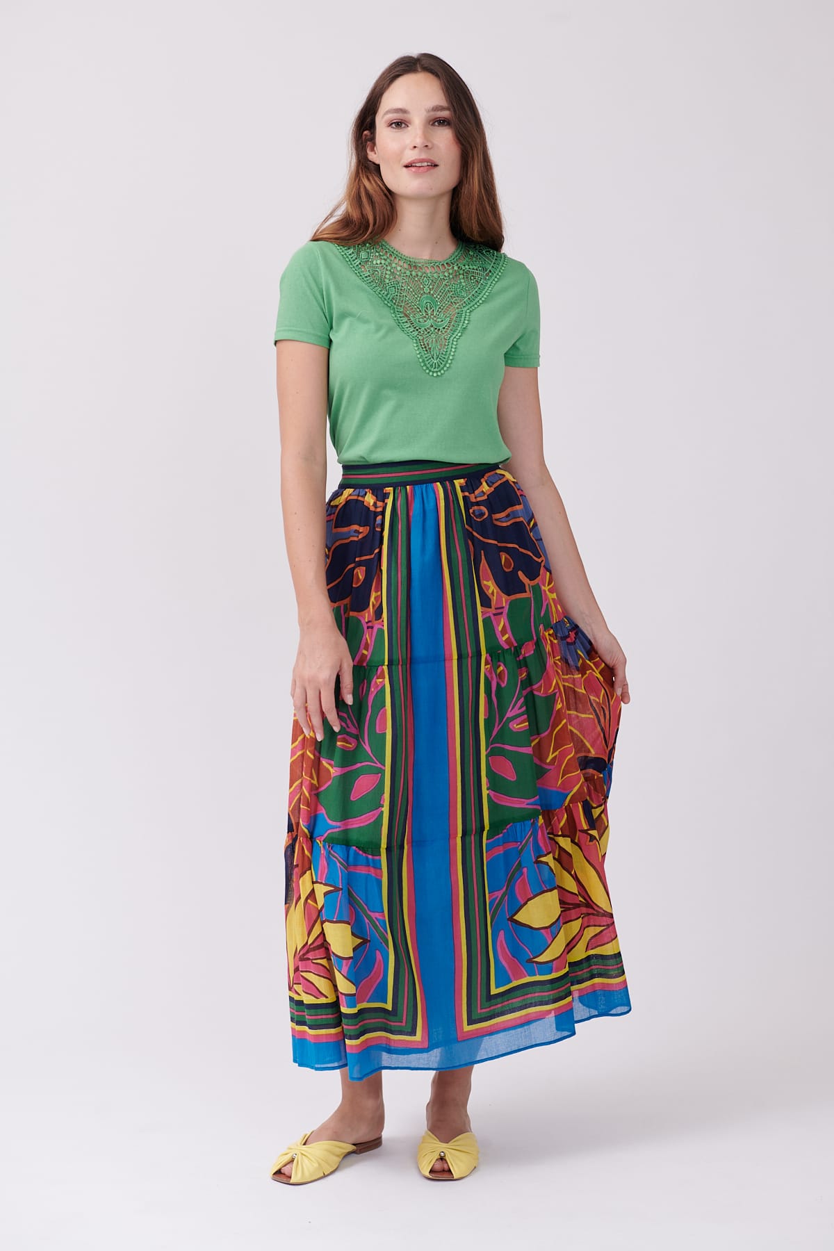 derhy Jupe longue imprimée VIADUC