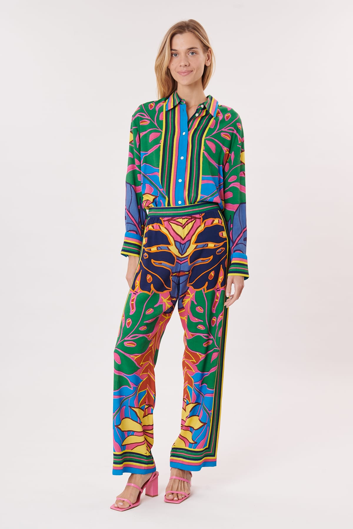 derhy Pantalon ample imprimé et rayé PAULA